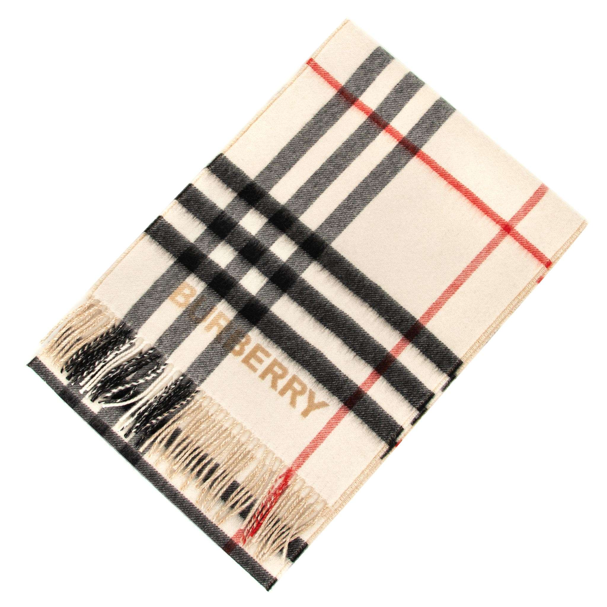 バーバリー BURBERRY カシミアマフラー（カシミヤ） GNT CHK LTL SPT コントラストチェック カシミアスカーフ 80592801 SCF:130090【英国】