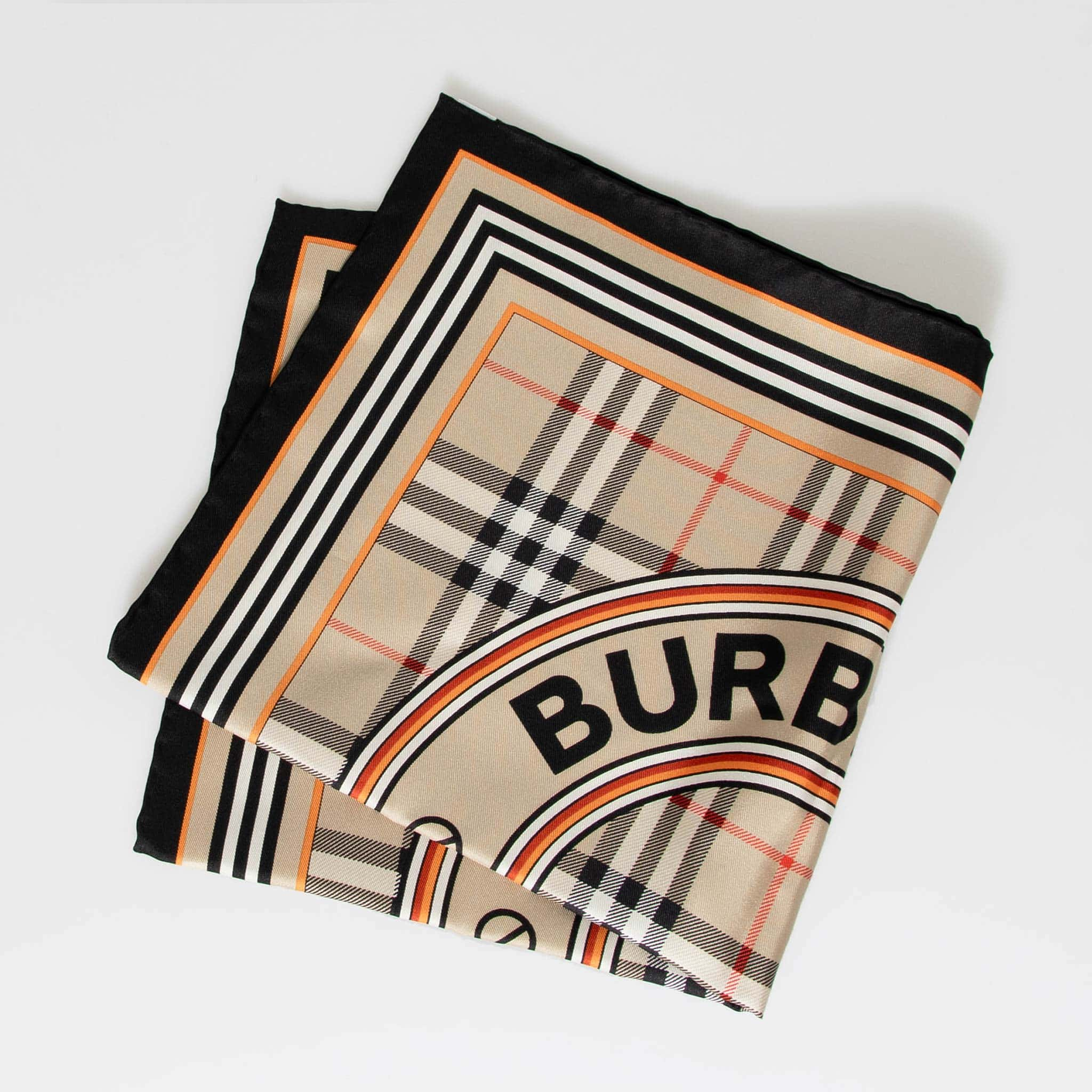 バーバリー BURBERRY シルクスカーフ 45X45 HERTG STP BRDR [チェック シルク スカーフ] 80531831 BRDR:124810【英国】