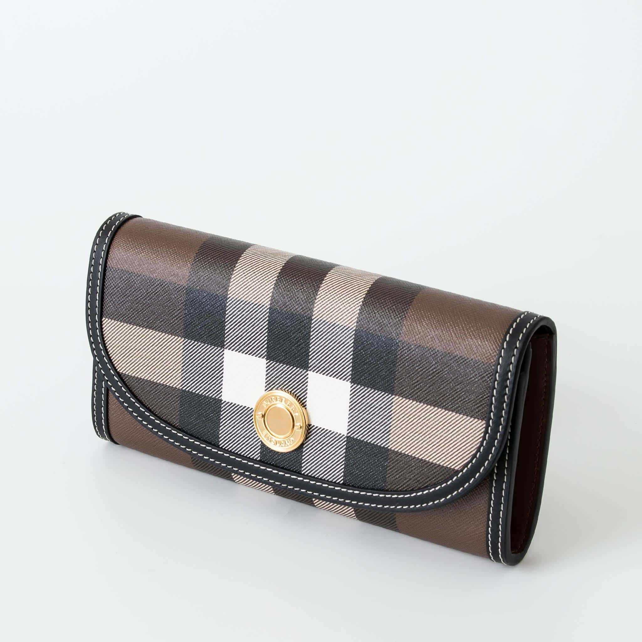 バーバリー 長財布 レディース バーバリー BURBERRY 財布 レディース 長財布 HALTON [チェック＆レザー コンチネンタルウォレット] 80726681 GC9:122035【英国】