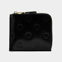 コムデギャルソン COMME DES GARCONS レディース メンズ L字ファスナー財布 POLKA DOTS EMBOSSED ZIP AROUND WALLET ポルカドットエンボス SA3100NE BLACK【ミニ財布】