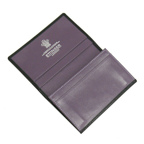 エッティンガー ETTINGER 名刺入れ（カードケース） ブラック/パープル LEATHER VISITING CARD CASE メンズ ST143JR BLACK/PURPLE PURPLE/STERLING COLLECTION【英国ブランド】 3