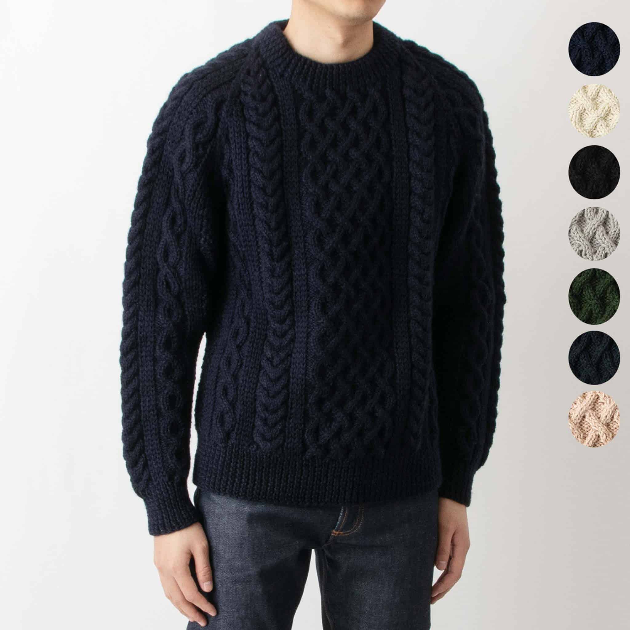 インバーアラン INVERALLAN クルーネック長袖ニット ARAN COUNTRY MEETINGS CREW NECK SWEATER メンズ レディース...