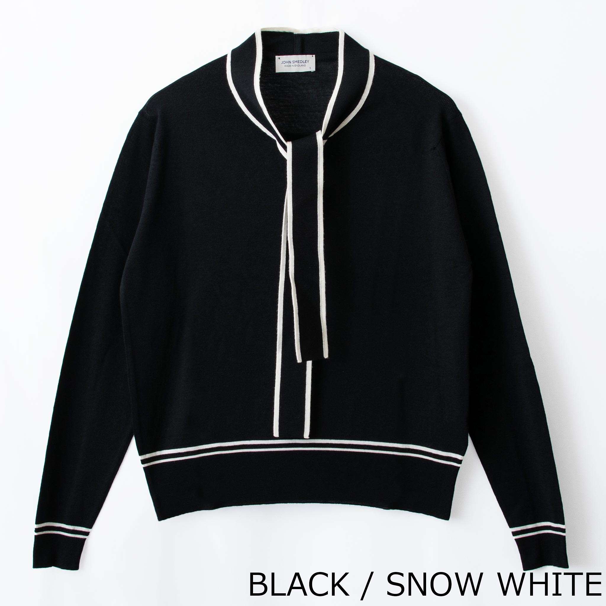 ジョンスメドレー JOHN SMEDLEY レディース ボウタイネック長袖ニット LULA SWEATER TIE NECK [ボウタイ付きニット]【英国】のサムネイル