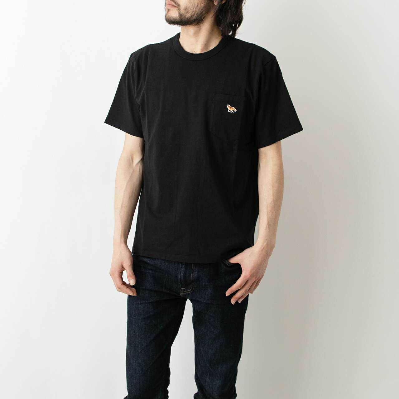 メゾンキツネ Tシャツ メンズ メゾン キツネ MAISON KITSUNE メンズ 半袖Tシャツ PROFILE FOX PATCH POCKET TEE-SHIRT GM00116 KJ0008 [全3色]