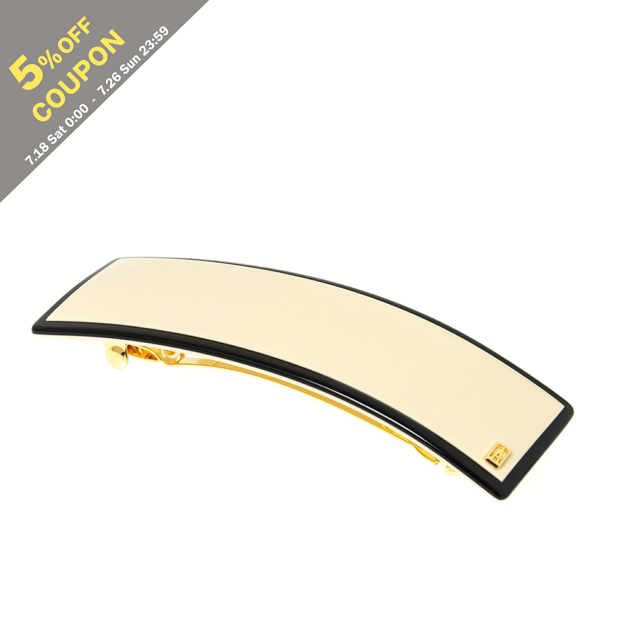アレクサンドル ドゥ パリ ALEXANDRE DE PARIS バレッタ ベージュ×ブラック LES LISERAI SAINT HONORE BARRETTE レディース 8cm AA8-16728-03 S VENDOME