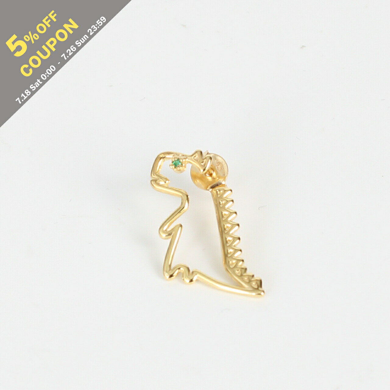 アリータ ALIITA ピアス DINO ESMERALDA DINOSAUR EMERALD EARRING SINGLE  レディース ESPU7I0023YG09K 9KT