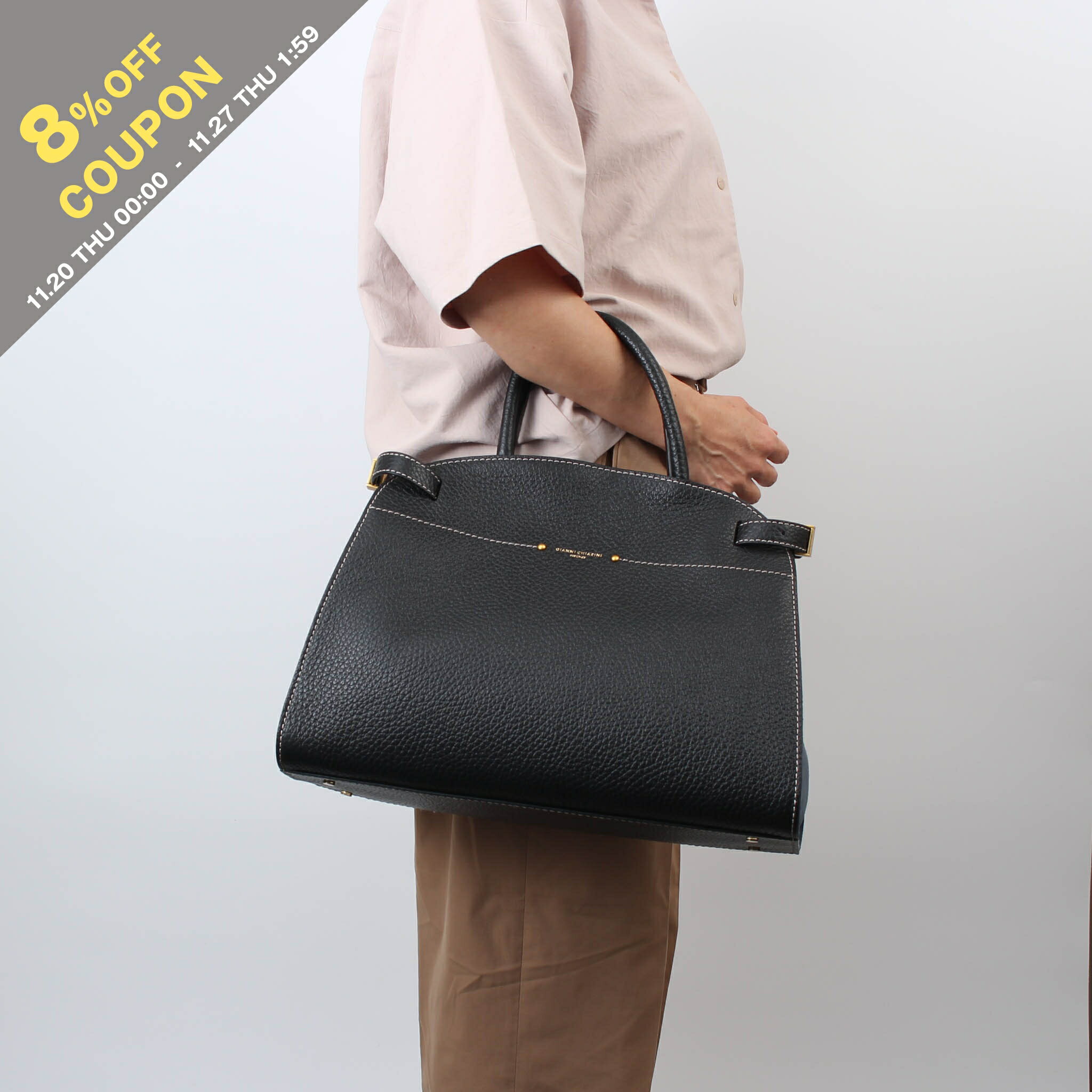 【8%OFFクーポン対象】ジャンニキアリーニ GIANNI CHIARINI ジャンニキャリーニ バッグ 2WAYハンド/ショルダーバッグ FARAH HAND BAG [ファラ M] レディース BS 11466 TKL-CM【A4】(4)