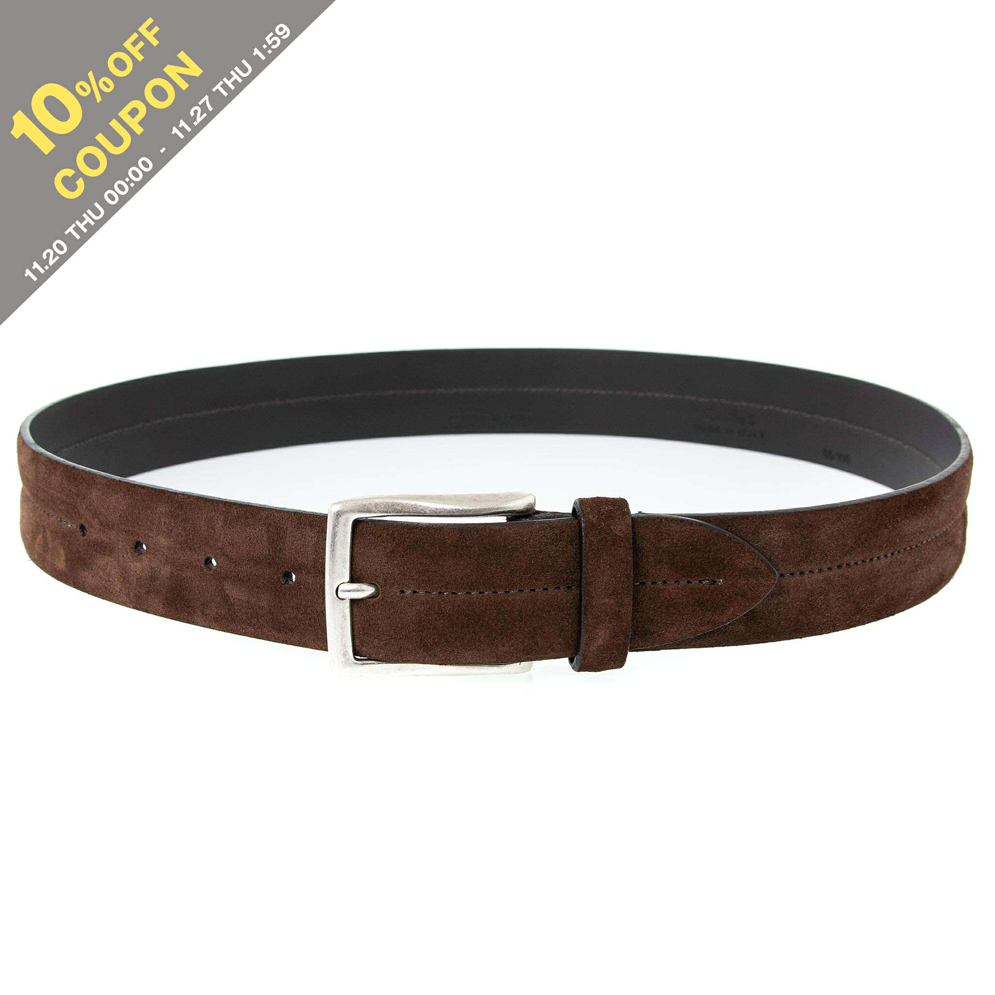 【10%OFFクーポン対象】サドラーズ SADDLER'S メンズ ベルト PS15134 CROSTA SCAMOSCIATA CIOCCOLATO