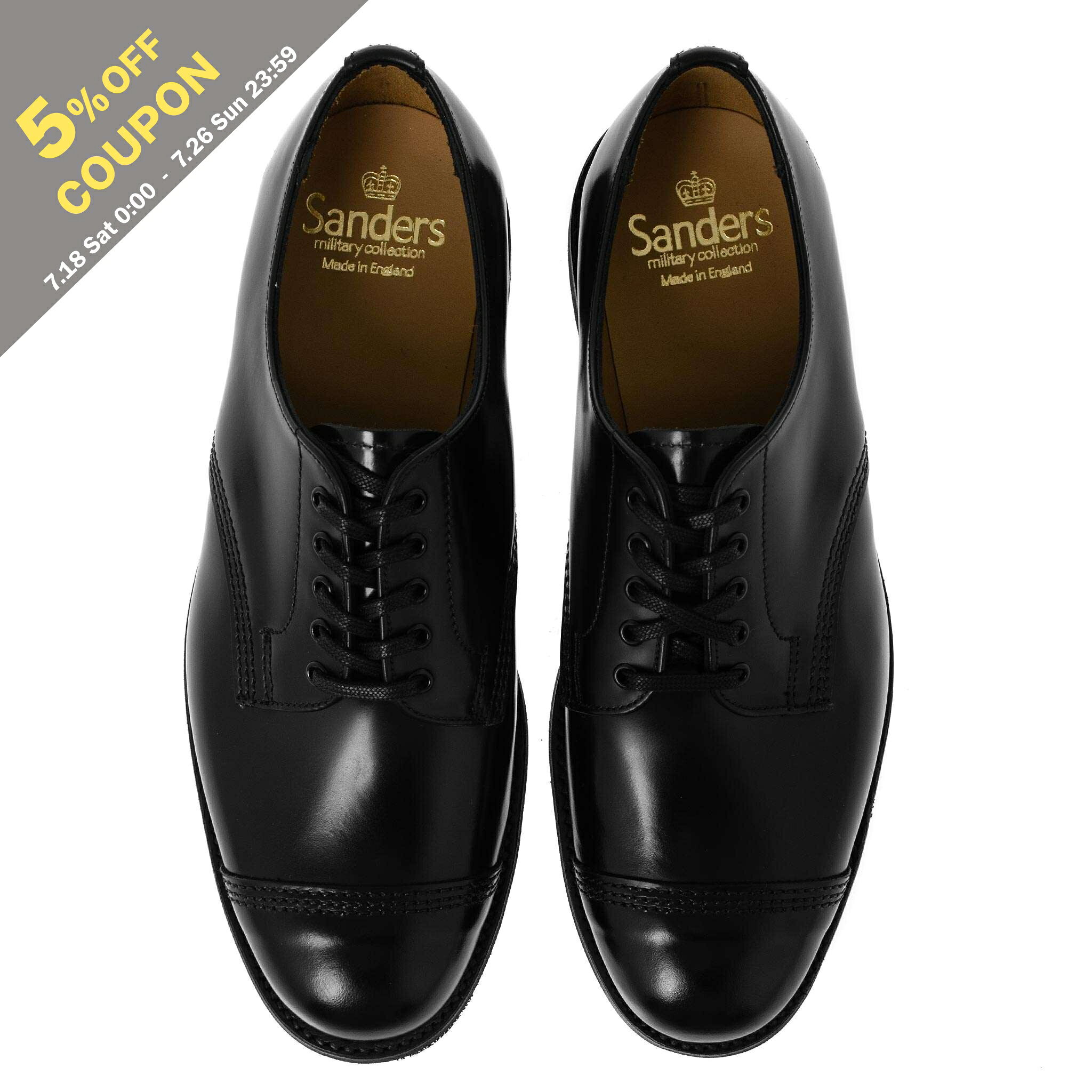 サンダース SANDERS レザーシューズ MILITARY DERBY SHOE  メンズ 1128B PICUSA SINGLE DAINITE ドレスシューズ 外羽根