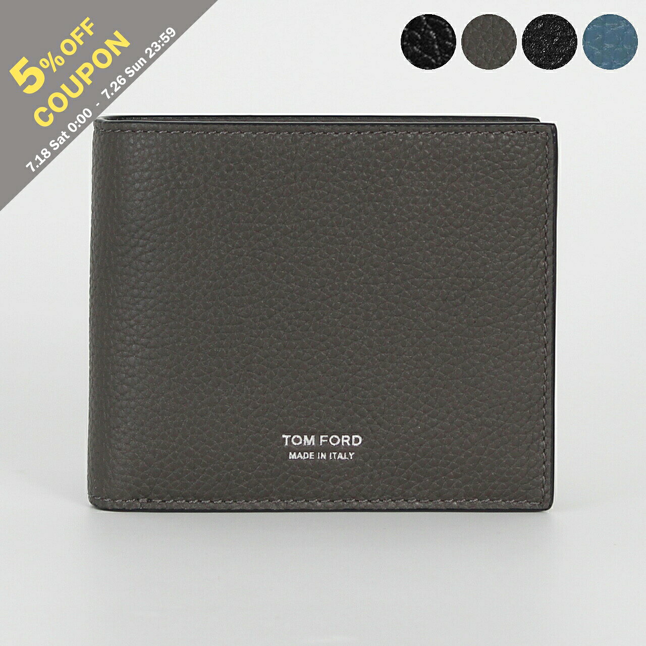 トムフォード TOM FORD 財布 二つ折り財布（小銭入れ付き） T LINE CLASSIC BIFOLD COIN WALLET メンズ Y0278 LCL158G / LCL158S