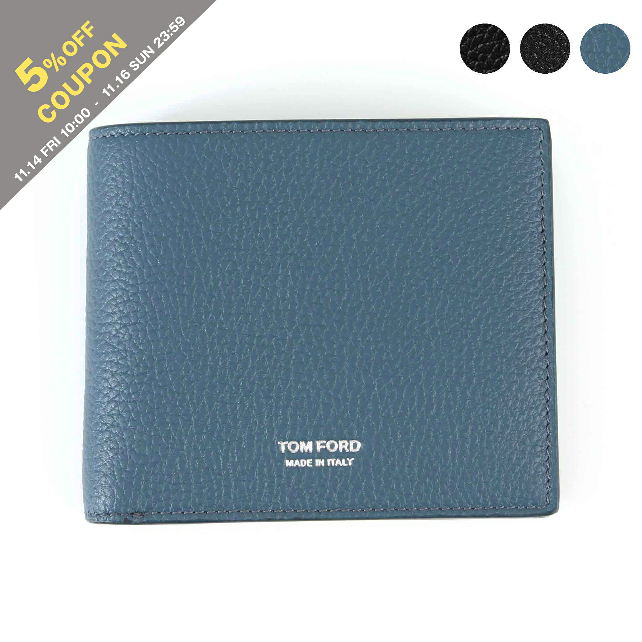【5％OFFクーポン対象】トムフォード TOM FORD 財布 二つ折り財布（小銭入れ付き） T LINE CLASSIC BIFOLD COIN WALLET メンズ Y0278 LCL158G / LCL158S