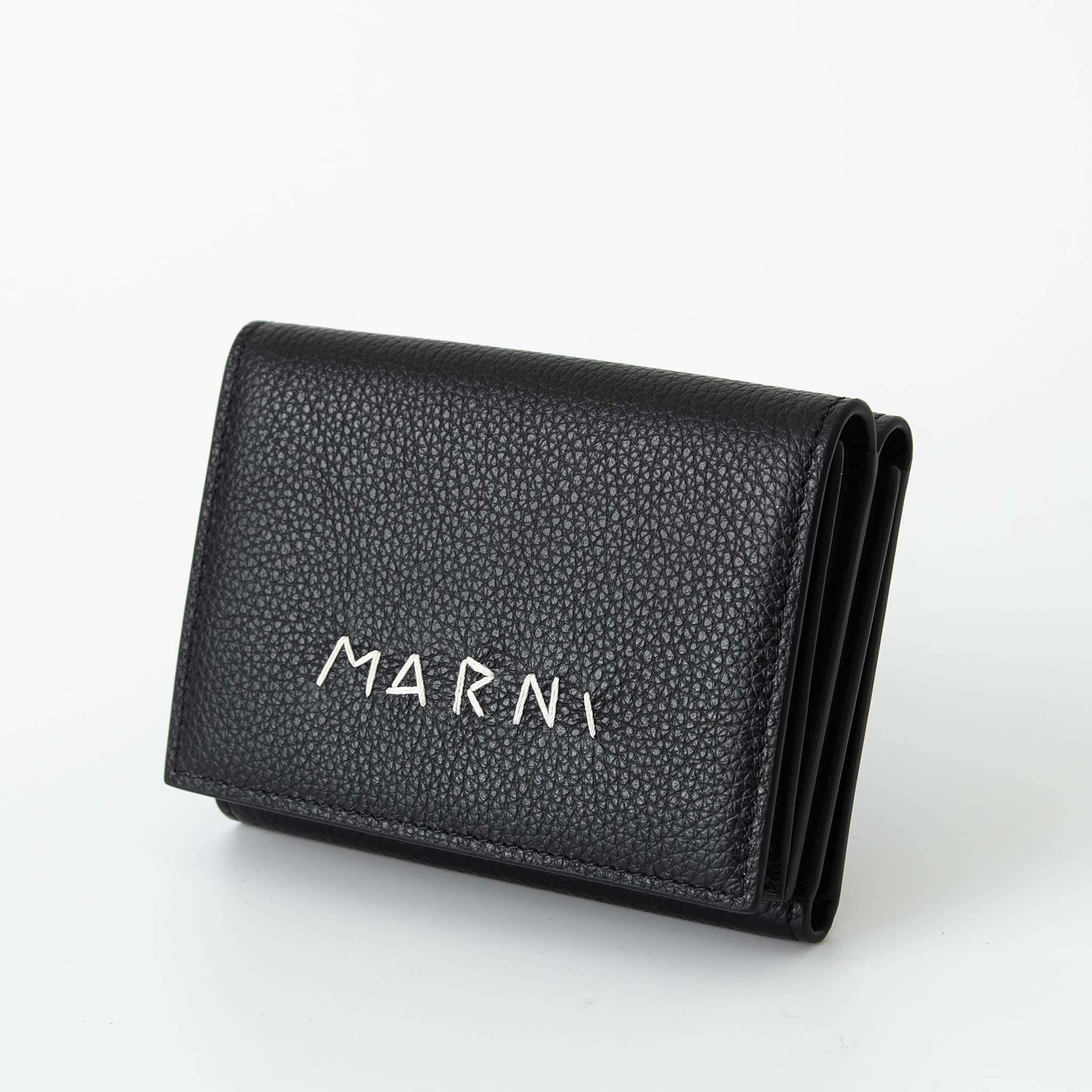 マルニ 財布 メンズ マルニ MARNI 財布 メンズ 三つ折り財布 ブラック TRIFOLD [メンディング] PFMI0097U0 P6533 00N99 BLACK【ミニ財布】