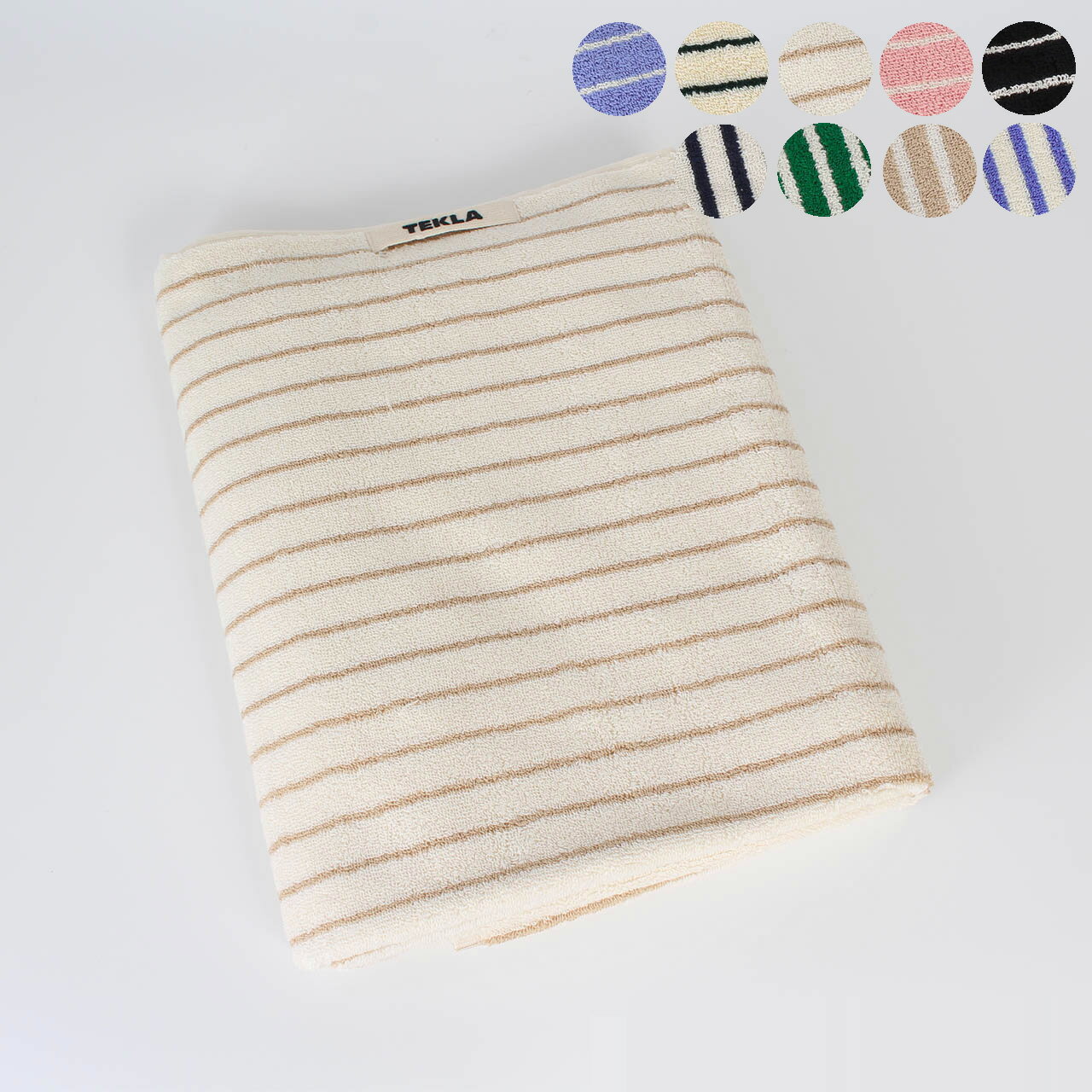 Rakuten - 【ポイント3倍】テクラ TEKLA バスタオル PIN STRIPES ORGANIC TERRY TOWEL BATH ROWEL 70x140cm [ストライプオーガニックコットン バスタオル]