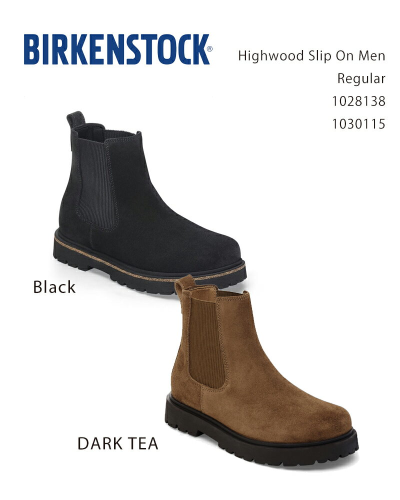 BIRKENSTOCK Highwood Slip On Men Regular 1028138 1030115 / ビルケンシュトック ハイウッド メンズ サイドゴアブーツ レギュラー幅 BLACK DARK TEA