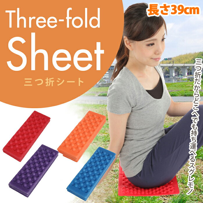 レジャーシート 厚手 一人用 三つ折 厚さ 約 1cm クッション レジャーマット アウトドア レジャー 運動会 キャンプ スポーツ 座ぶとん コンパクト 3FOLD-SEET通販格安セール情報 楽天 通販