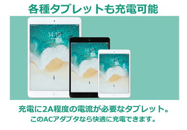 急速充電器 ACアダプター 最大12W USB-ACアダプタ 2ポート 2.4A USB スマートIC 充電器 チャージャー PSE認証 USB充電器 コンセント アンドロイド スマホ iphone android ER-UALY24