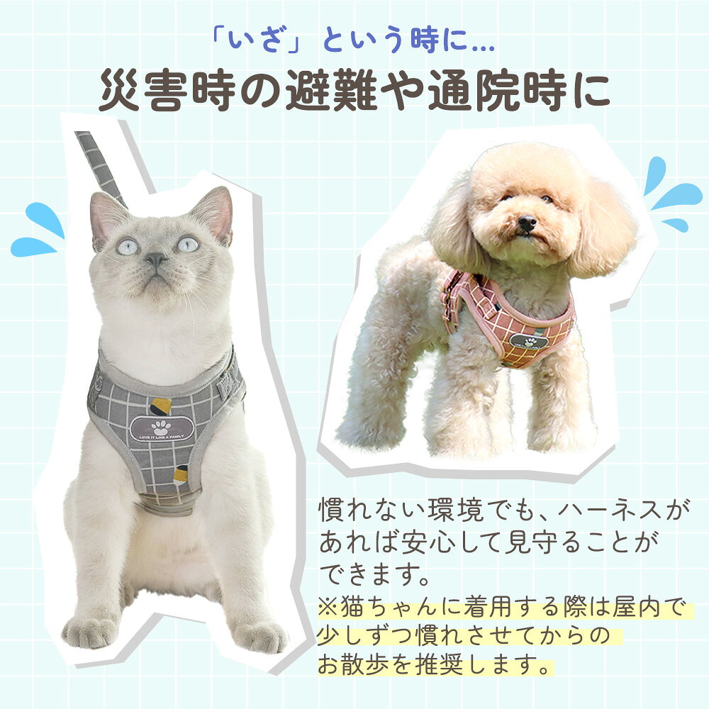 【MILASIC公式】犬 猫 リード付きハーネス 散歩 ベスト型 小型件 中型犬 超小型犬 ハーネスリードセット 胴輪 散歩用品 災害時 緊急時 お出かけ 簡単着脱 リード ハーネス ドッグリード ペットリード セット メッシュ 軽量 外れ防止 ロック 迷子防止 ストラップ TN-HSCT oobikiyaking-10057791 mitas ショップレビュー13万件 サンプル画像3