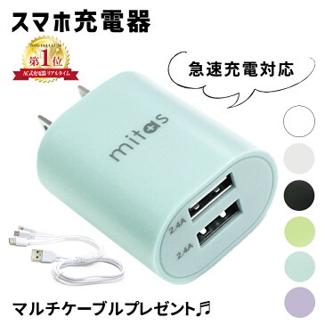 【プレゼント付き!】急速充電器 ACアダプター お一人様2個まで 最大12W USB-ACアダプタ 2ポート 5V 2.4A USB スマートIC 充電器 チャージャー PSE認証 USB充電器 AC充電器 コンセント アンドロイド スマホ アイフォン12 アイフォン iPhone12 iPhone android ER-UALY24