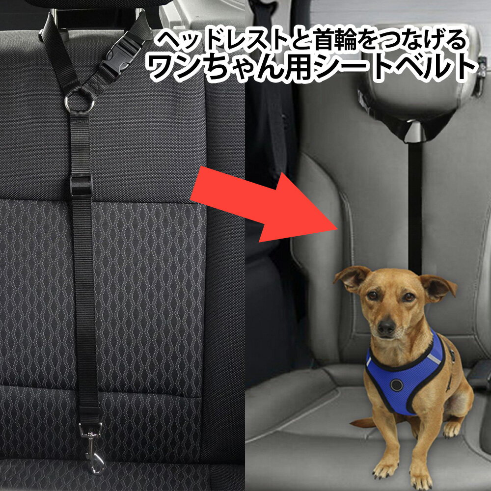 犬 シートベルト ヘッドレスト 取り付け簡単 汎用タイプ 犬用シートベルト リード カーアクセサリー ...