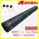 防草シート シートピン50本付き 1m×50m 雑草抑制シー...
