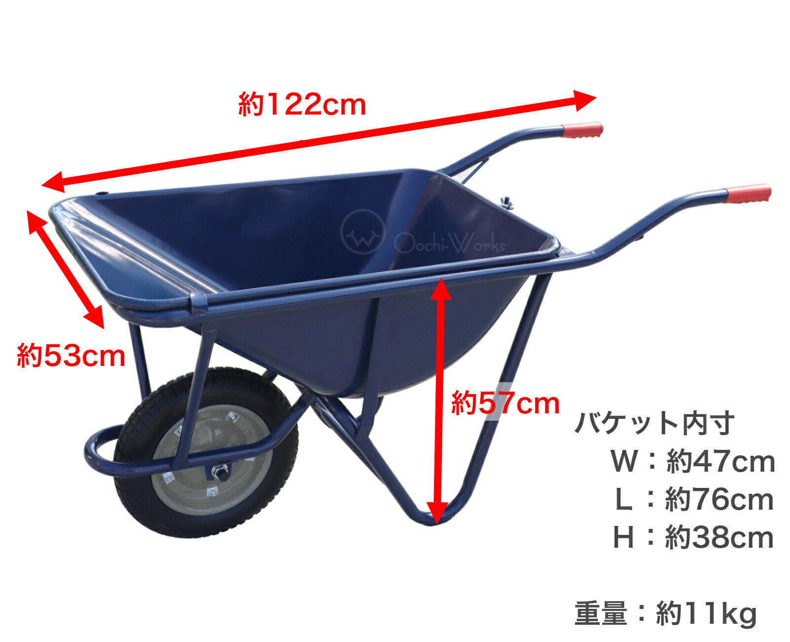 3才カート車 ソフトノーパンクタイヤ仕様 深型一輪車 法人様送料無料 個人様別途送...