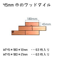 ウッドタイル45mm×180mm×12+21mm1平米(125枚入)セット壁材・ウッドパネル
