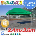 かんたんてんと3 オプション色 総アルミタイプ KA/4WA 2.4m×3.6m テント 軽量 業務用 テント ワンタッチ イベントテント イベント 簡単 組み立て 運動会 学校(4)