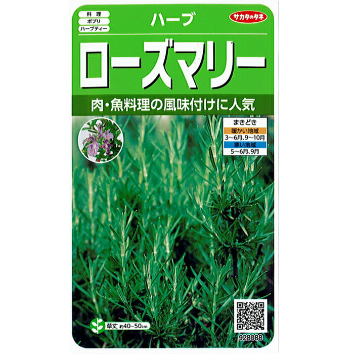 サカタのタネ ハーブ 種子 「 ローズマリー 」 小袋 0.2ml 規格 種 野菜種 シソ科 マンネンロウ属 マンネンロウ 料理 ポプリ ハーブティー