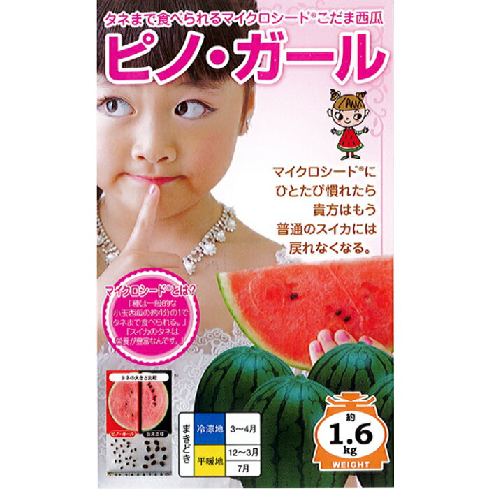 ナント種苗 スイカ種子 「 ピノガール 」 小袋 5粒 規格 種 野菜 野菜種 野菜種子 スイカ 小玉 マイクロシード 種ごと