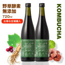 【定期購入】コンブチャ＋酵素ドリンク KOMBUCHA＋KOUSO グリーンナチュラ 720ml 2本セット