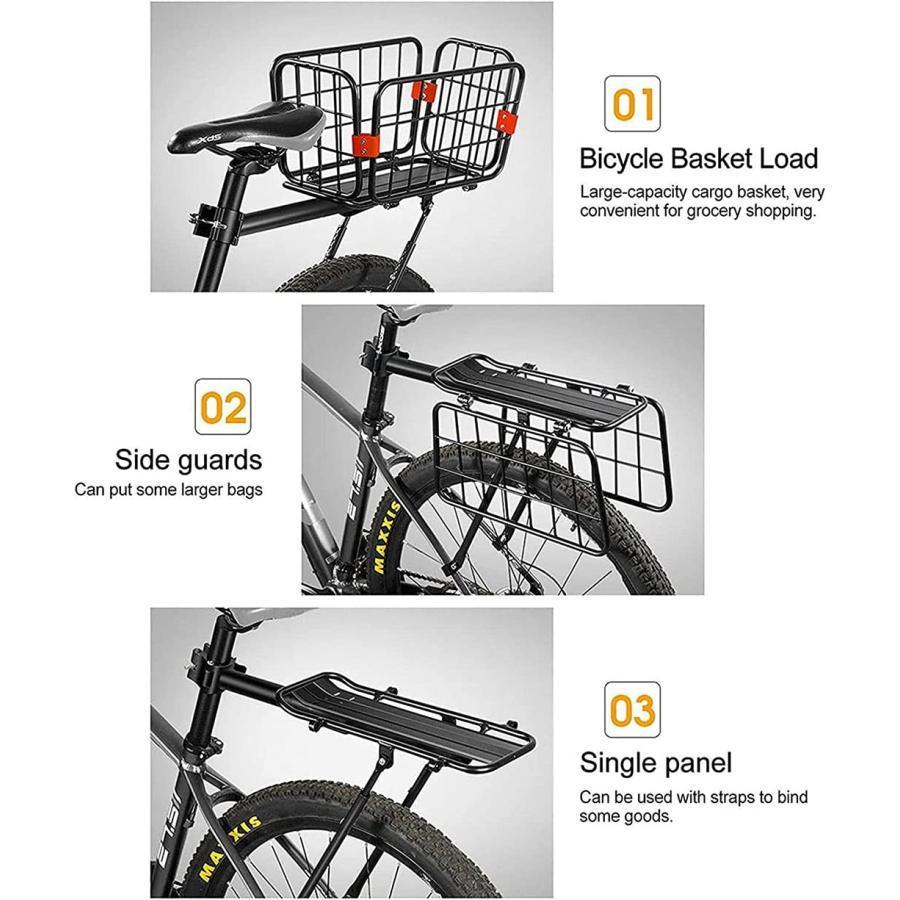自転車バスケット 汎用タイプ 自転車荷台 耐荷重110KG リアキャリア 荷物ラック 後...