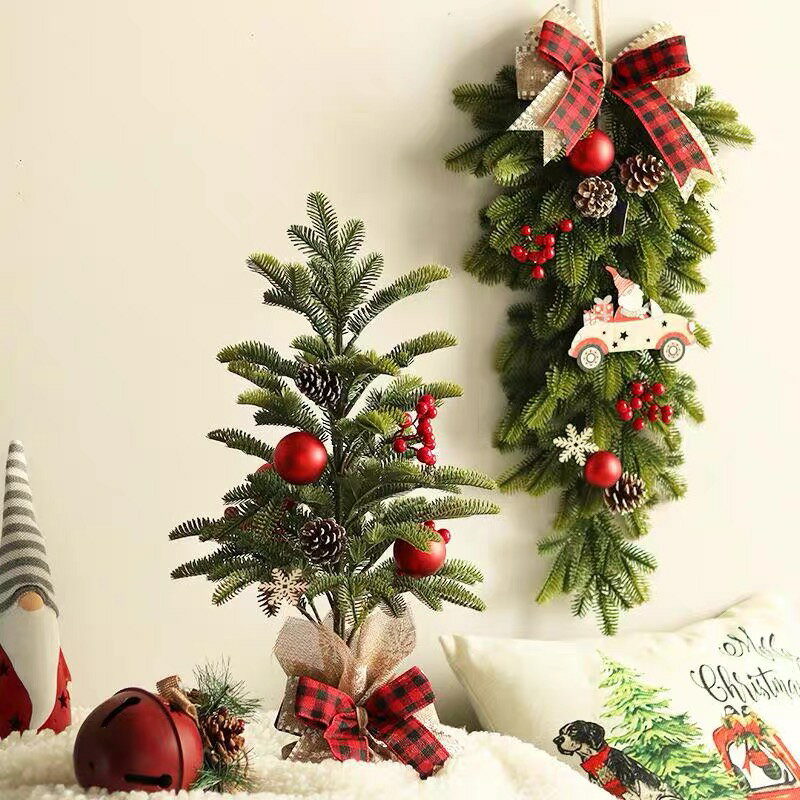 Rakuten - クリスマスリース 玄関 クリスマスツリー クリスマス リース 北欧 大きい ドア 赤 45cm