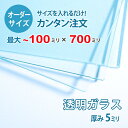 【オーダーサイズ】透明ガラス厚さ5ミリ:100ミリ×700ミリ以内のガラスのサイズオーダー製作:全周ミガキ加工済み【安心保証付き】/DIY・棚板・テーブルトップ...