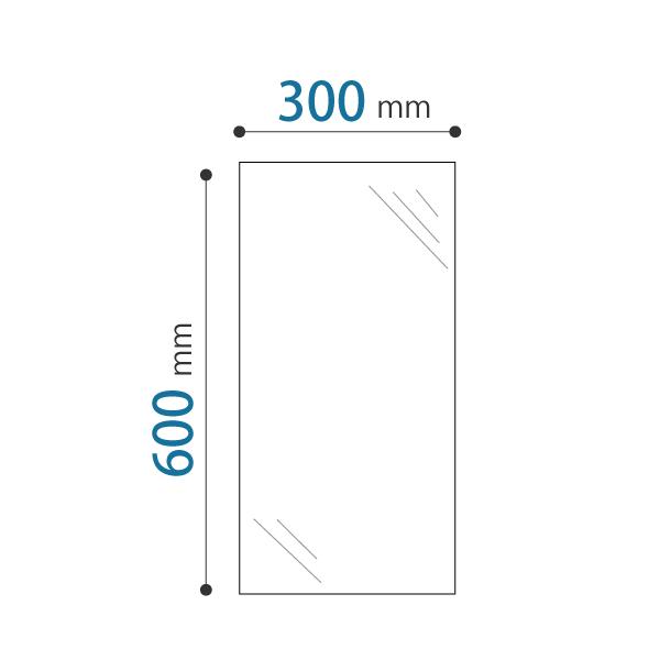 洗面所・トイレ ガラスミラー W300×H600×T5mm 規格サイズ ノンフレーム 枠なし シンプル 家具 鏡 DIY用品 国内加工 建材 ＼丁寧梱包 運送保証 お客様が割っても保証／ 鏡の販売.COM