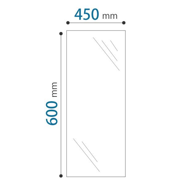 洗面所・トイレ ガラスミラー W450×H600×T5mm 規格サイズ ノンフレーム 枠なし シンプル 家具 鏡 DIY用品 国内加工 建材 ＼丁寧梱包 運送保証 お客様が割っても保証／ 鏡の販売.COM