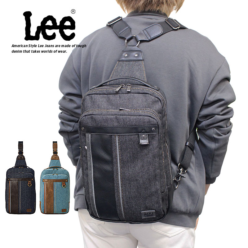 ポイント10倍 リー Lee 3WAY ボディバッグ リュックサック シンボル symbole 320-3262/月間優良ショップ 斜め掛け ボデイバッグ デニム かっこいい カジュアル メンズバッグ ブラック ネイビー ブルー シンプル 機能性 普段使い 撥水加工