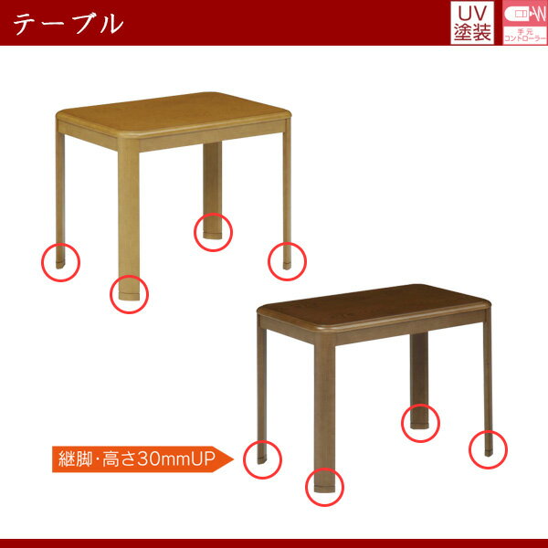 幅90cmハイタイプこたつ+掛布団の2点セット...の紹介画像3