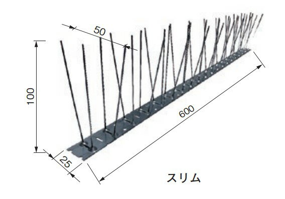 BF3　バードピン　オールステンレス　スリム　ベース巾25mm　10本セット【鳩よけ】