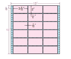 メーカー nana（東洋印刷） ラベルタイプ カラー シートサイズ 13&quot;&times;13&quot; 330mm&times;330mm ラベルサイズ 97mm&times;51mm 面数 18面（3&times;6面） 単位／入数 1箱／500折&nbsp;