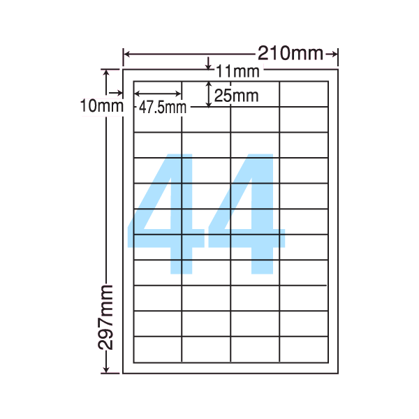 FCL-32F 値札ラベル A4/44面 100シート 【送料無料】 1