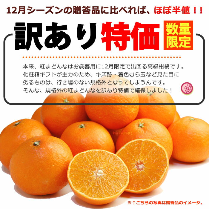 【楽天市場】訳ありご家庭用 紅まどんな(3kg)愛媛産 紅マドンナ ご家庭用 みかん ミカン 蜜柑 送料無料 ワケアリ 訳アリ：まいど！おおきに屋クラクラ