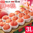 輝々桃 (キラキラ桃) 3L×13玉 (約5kg) 長野産 秀品 きらきら桃 桃 もも モモ peach 白桃 糖度13.5度以上 暑中見舞い 残暑見舞い 夏ギフト 食品 フルーツ 果物 桃 ギフト 贈答 お供え 御供え 甘い 人気 男性 女性 喜ばれる 2025 送料無料