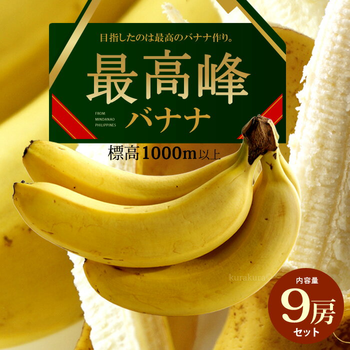 最高峰バナナ (約700g×9袋) フィリピン産 バナナ ばなな banana 高糖度 甘い もっちり ミンダナオ島 標高1000m以上 …