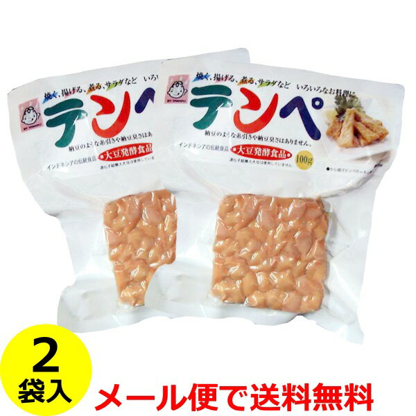 送料無料 メール便 ヤマク テンペ 100g×2袋 大豆 発酵食品 植物性タンパク質 無塩 健康長寿 ダイエット 食物繊維 お試し 腸活 ベジタリアン ヴィーガン ヤマク食品 ポイント消化