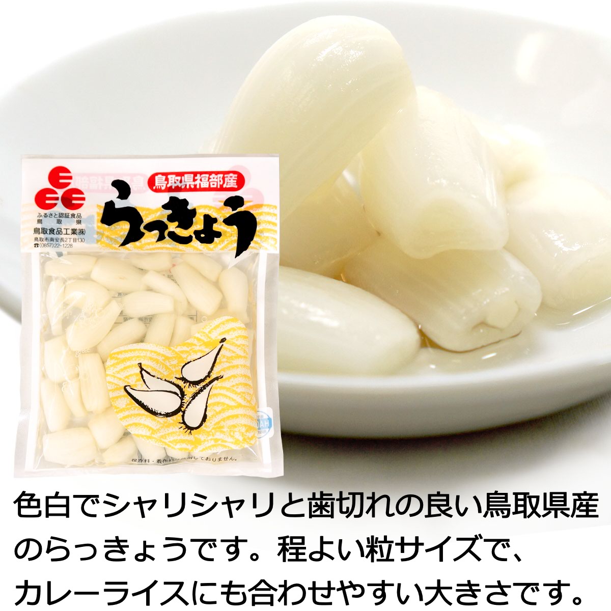 送料無料 メール便 国産 らっきょ 2種セット( 福井県産 三年子 花らっきょう 鳥取...