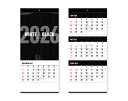 【名入れ印刷 無印25部から】 カレンダー 2026年 令和8年 壁掛け ホワイト アンド ブラック(3か月文字・大) NK-952 1部あたり556円から 名...
