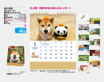 【名入れ100冊】 卓上カレンダー 2022年 卓上 柴犬まるとおさんぽ NK-529 名入れ 令和4年 送料無料 社名 団体名 自社印刷 ロット対応 日本 挨拶 開業 年賀 粗品 記念品 参加賞 イベント 贈答 ギフト 部 【smtb-kd】