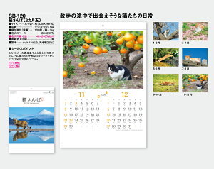【名入れ50冊】 カレンダー 2023年 壁掛け 猫さんぽ(2カ月玉) SB-120 (旧SB-121) 名入れ 令和5年 月めくり 月表 送料無料 社名 団体名 自社印刷 名入れ無し 無印 日本 挨拶 開業 年賀 粗品 記念品 イベント 贈答 ギフト【smtb-kd】通販 年賀状印刷 年賀状作成ソフト セール