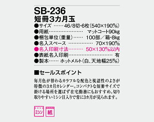【名入れ50冊】 カレンダー 2023年 壁掛け 短冊3カ月玉 SB-236 名入れ 令和5年 月めくり 月表 送料無料 社名 団体名 自社印刷 名入れ無し 無印 日本 挨拶 開業 年賀 粗品 記念品 イベント 贈答 ギフト【smtb-kd】通販セール 年賀状印刷 年賀状作成ソフト セール