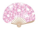 名入れ彫刻 扇子 小丸 桜うさぎ 5本から 片面貼 名入れ/桐箱可 1本あたり2,574円から SI-SW05-8 男性用 メンズ 女性用 レディース 団扇 う...